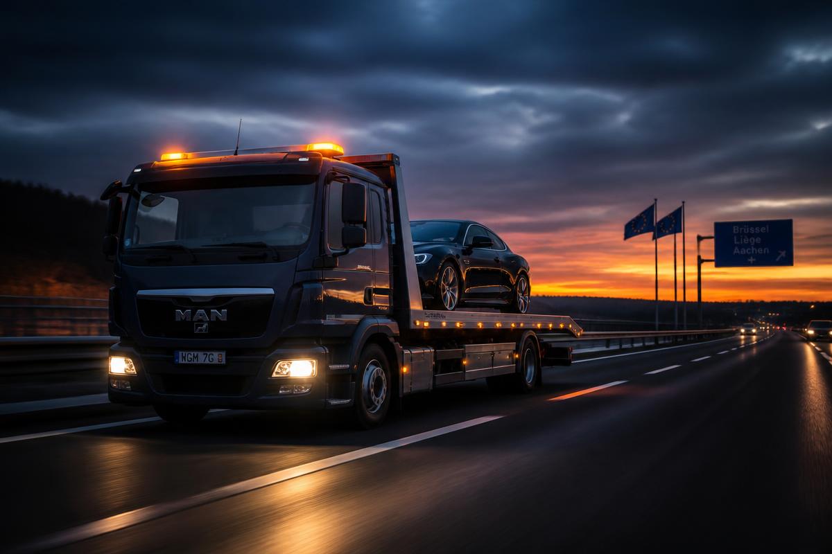 Internationaal voertuigtransport op Europese snelweg